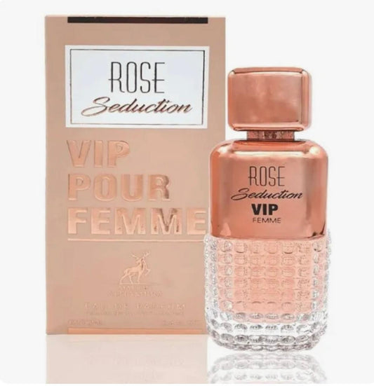 Rose Seduction VIP Femme BY MAISON ALHAMBRA /FABRICADO POR LATTAFA/ ENVIO GRATIS APARTIR DE $299PROMO MAYOREO 3.4FL.OZ 100ML