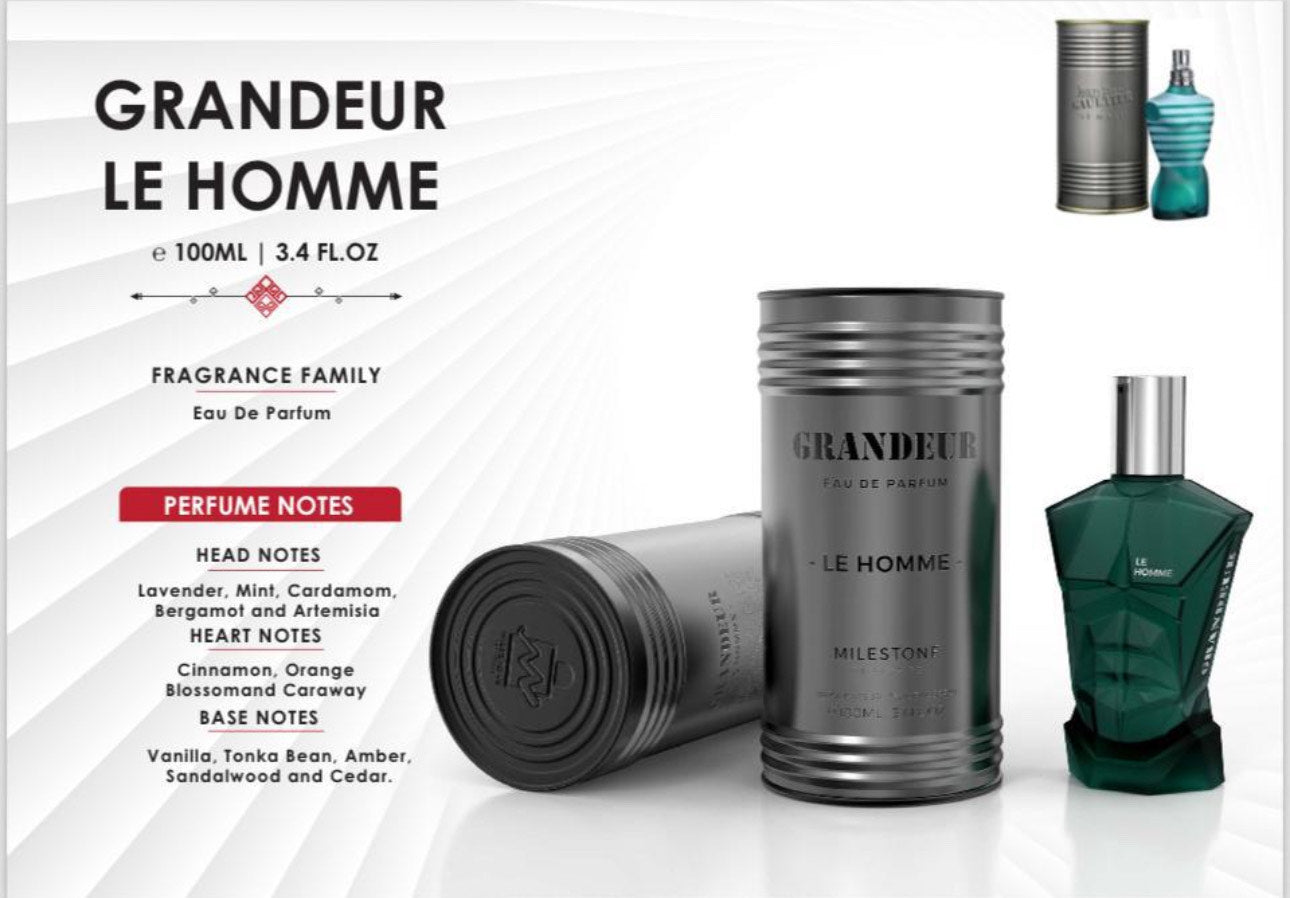 GRANDEUR -LE HOMME- MILLESTONE-PROMO ENVIO GRATIS APARTIR DE  $85 RETAIL 3.4FL.100ML