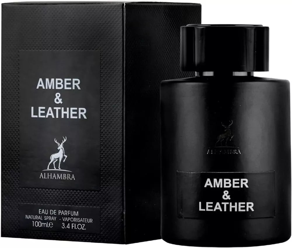 AMBER & LEATHER BY MAISON ALHAMBRA /FABRICADO POR LATTAFA ENVIO GRATIS APARTIR DE  /PROMO $85 RETAIL 3.4FL.OZ 100ML